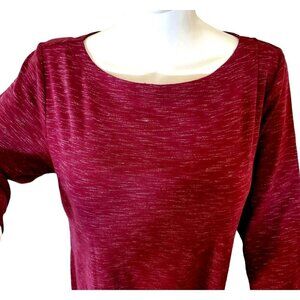 Red Cotton Knit Top Karen Scott Round Neck Pullover Tunic Length 0XL 3/4 Slv NWT